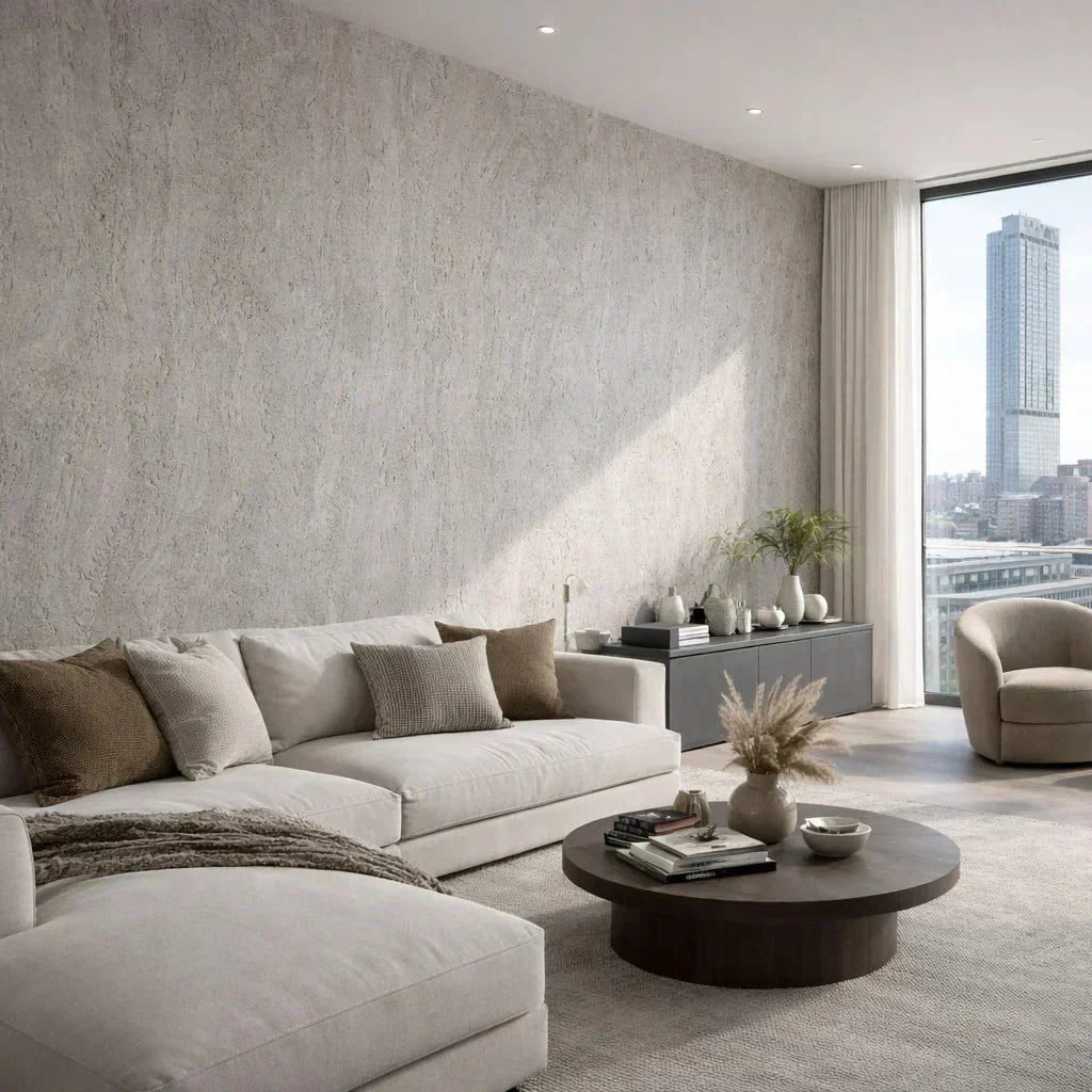 flexistone on a wall in a modern living room
