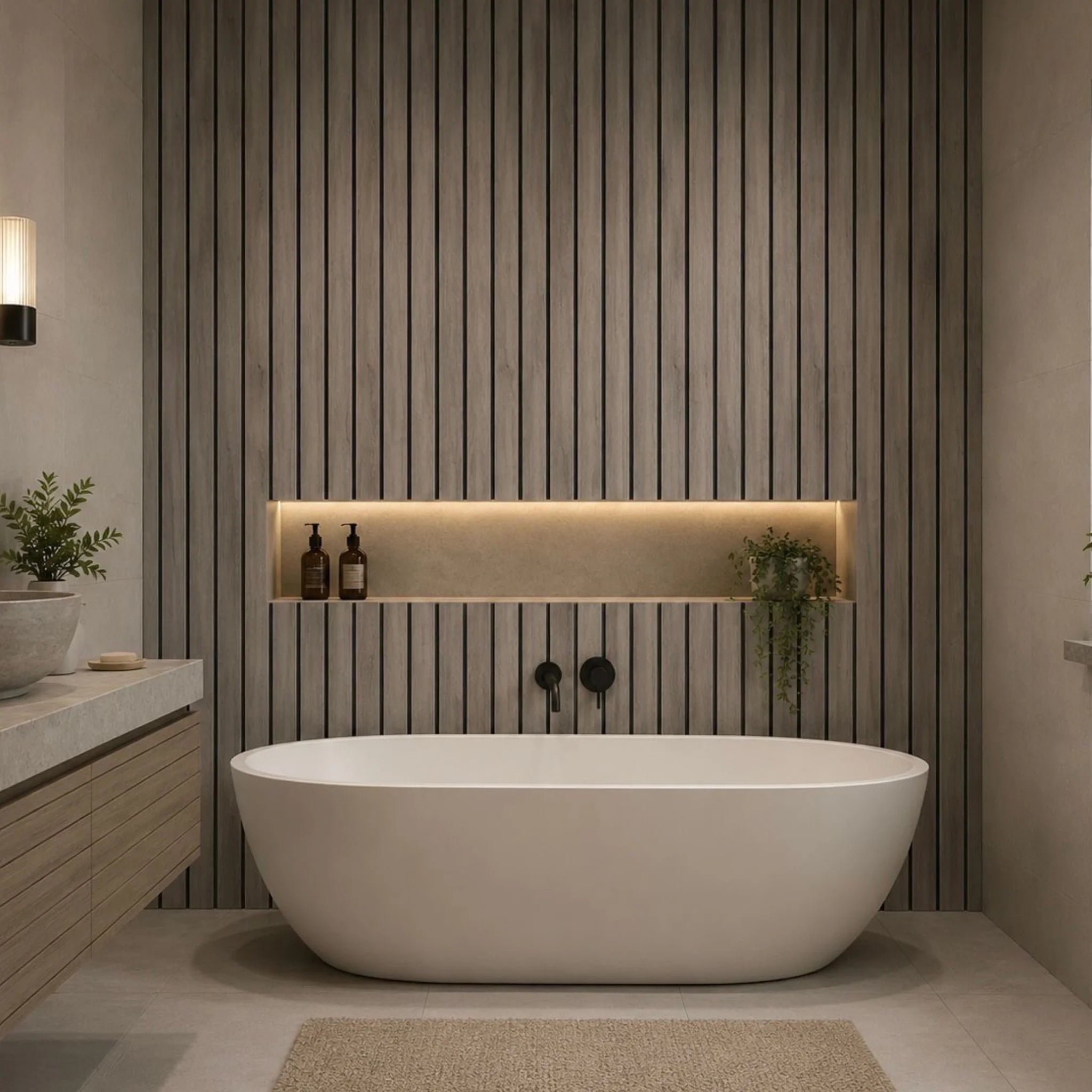 nw composite aqua slat wall waterproof wall panel