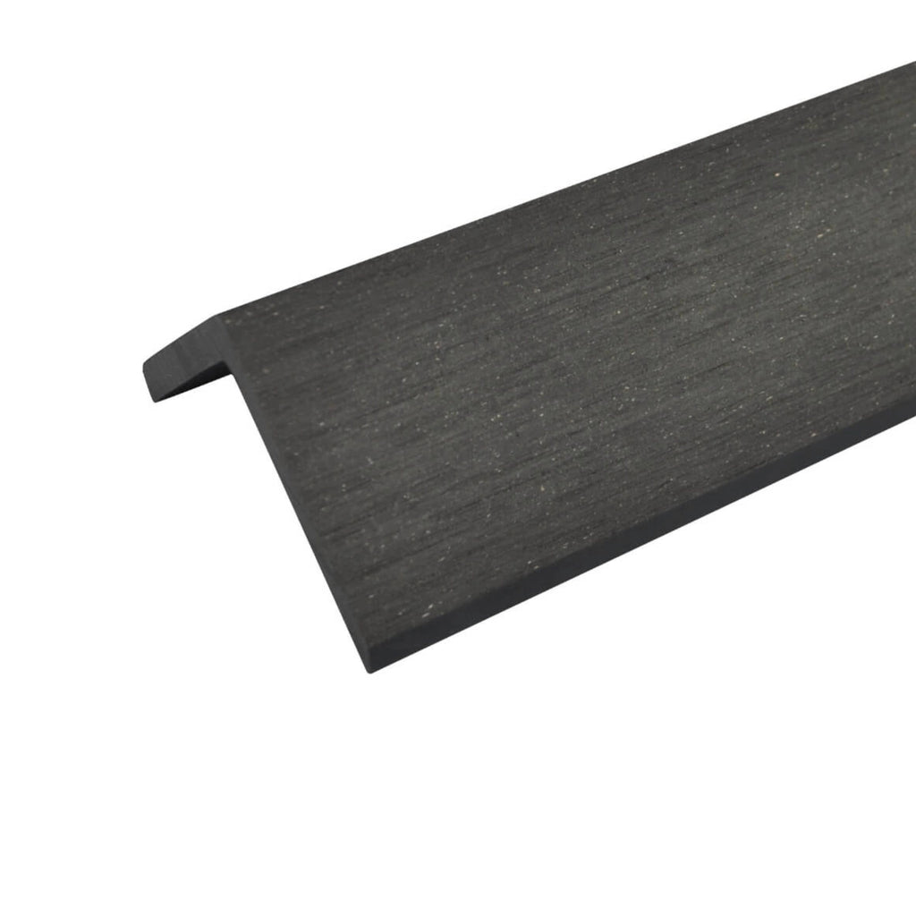 Ancient Black Composite Decking Trim Close Up