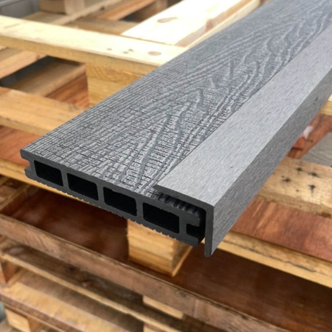 Ancient Black Composite Decking Trim On Decking Board