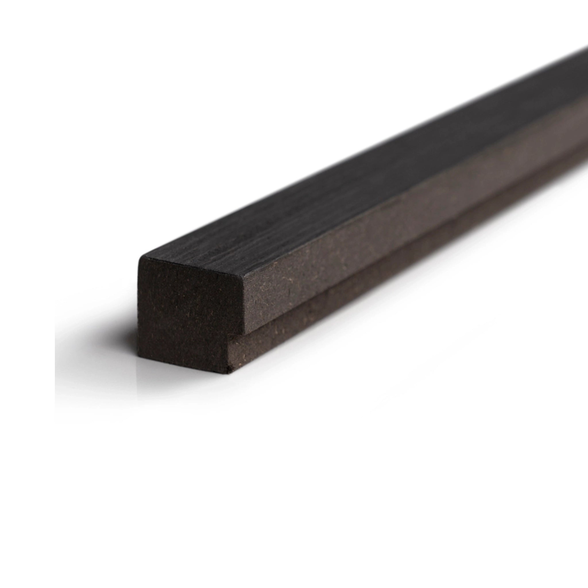 Black Oak Acoustic Panel L-Trim White Background