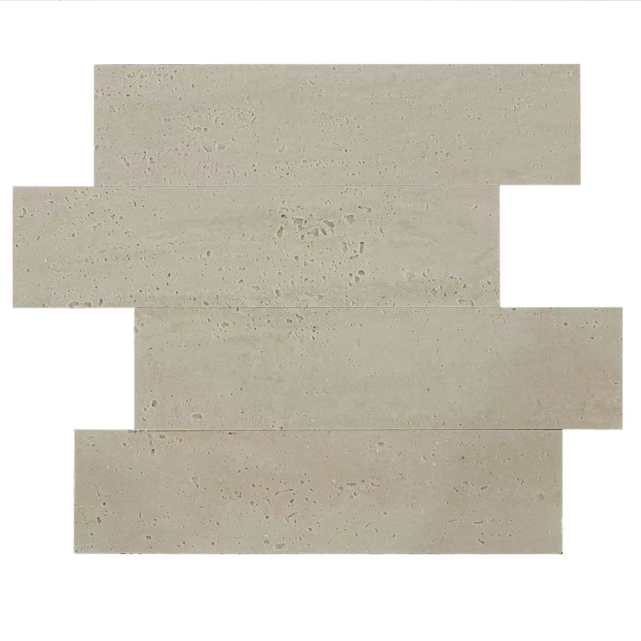classic travertine peel and stick flexistone wall panel close up 