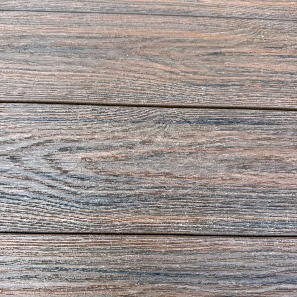 premium dual capped elm composite decking boards closer
