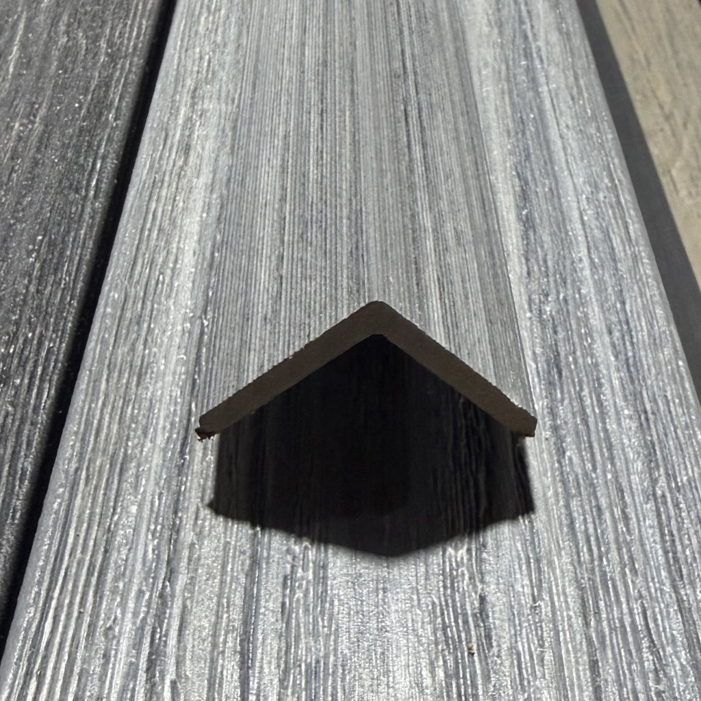 grey premium dual capped composite trim above