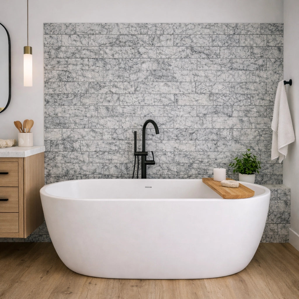 Flexistone Grey Rough Granite Peel & Stick Stone Panels 1.08m²