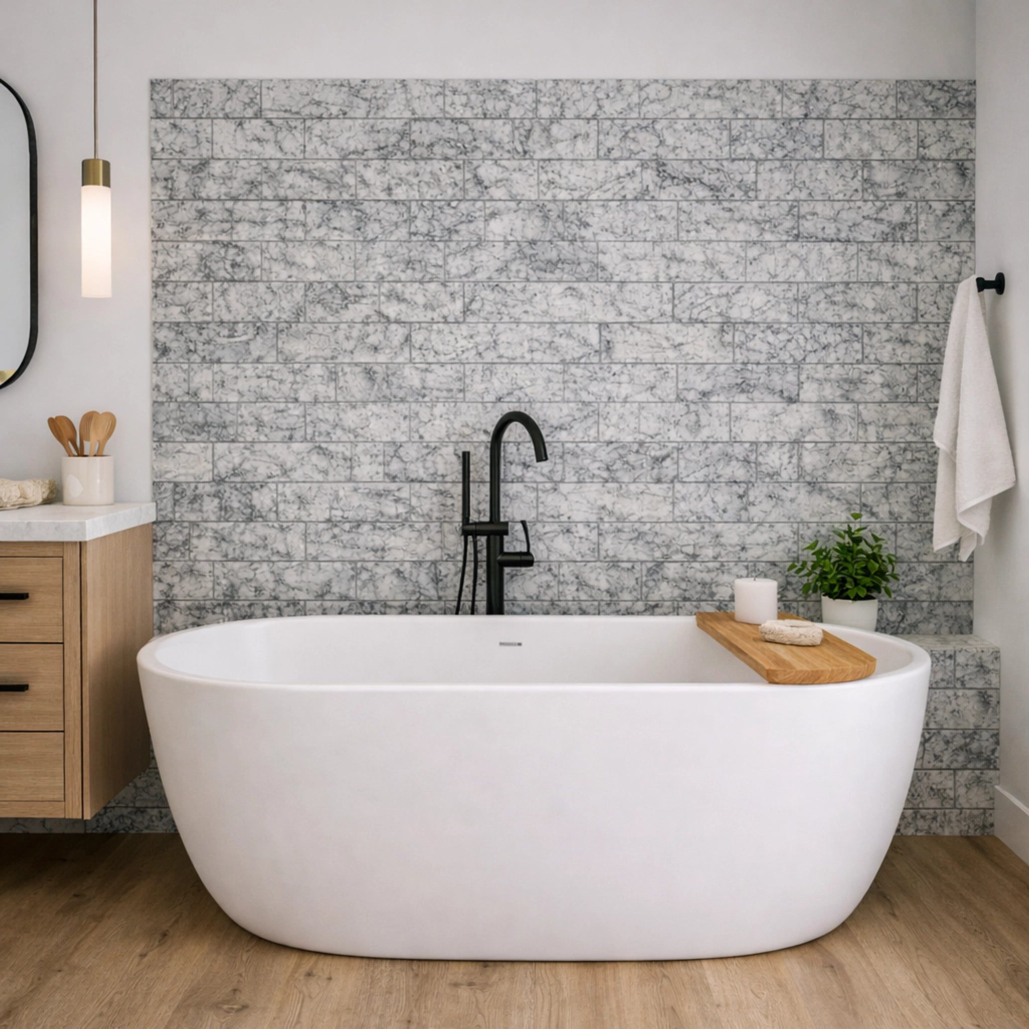 Flexistone Grey Rough Granite Peel & Stick Stone Panels 1.08m²