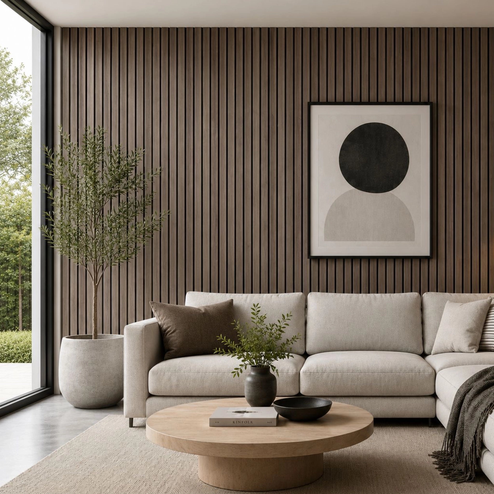 Grey Aqua Slat Lifestyle Image in a living room