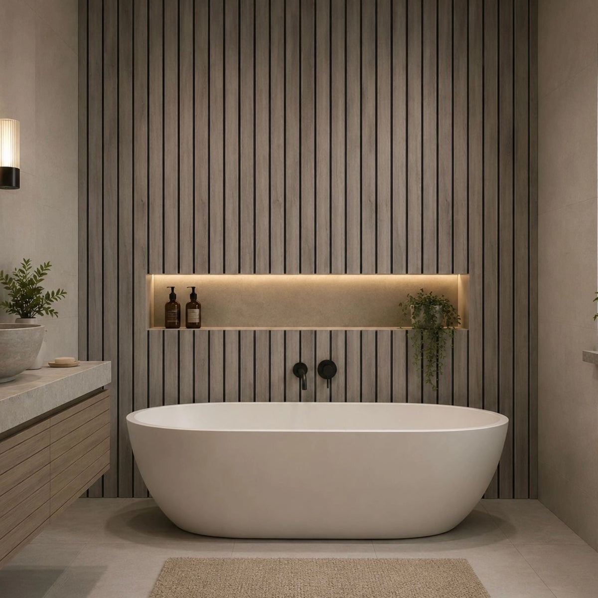 Grey Waterproof Aqua Panel Bathroom
