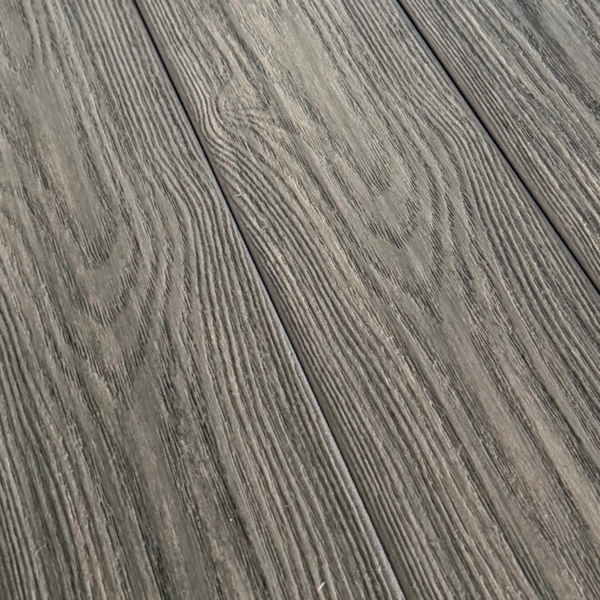 grey Premium Dual-Capped Composite Decking Board close up