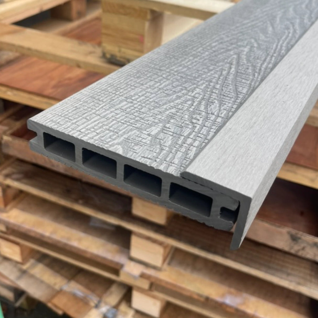 Salt Lake Silver Composite Decking Trim On Board