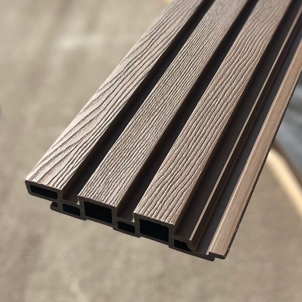Teak Co-Extrusion Composite Cladding Close