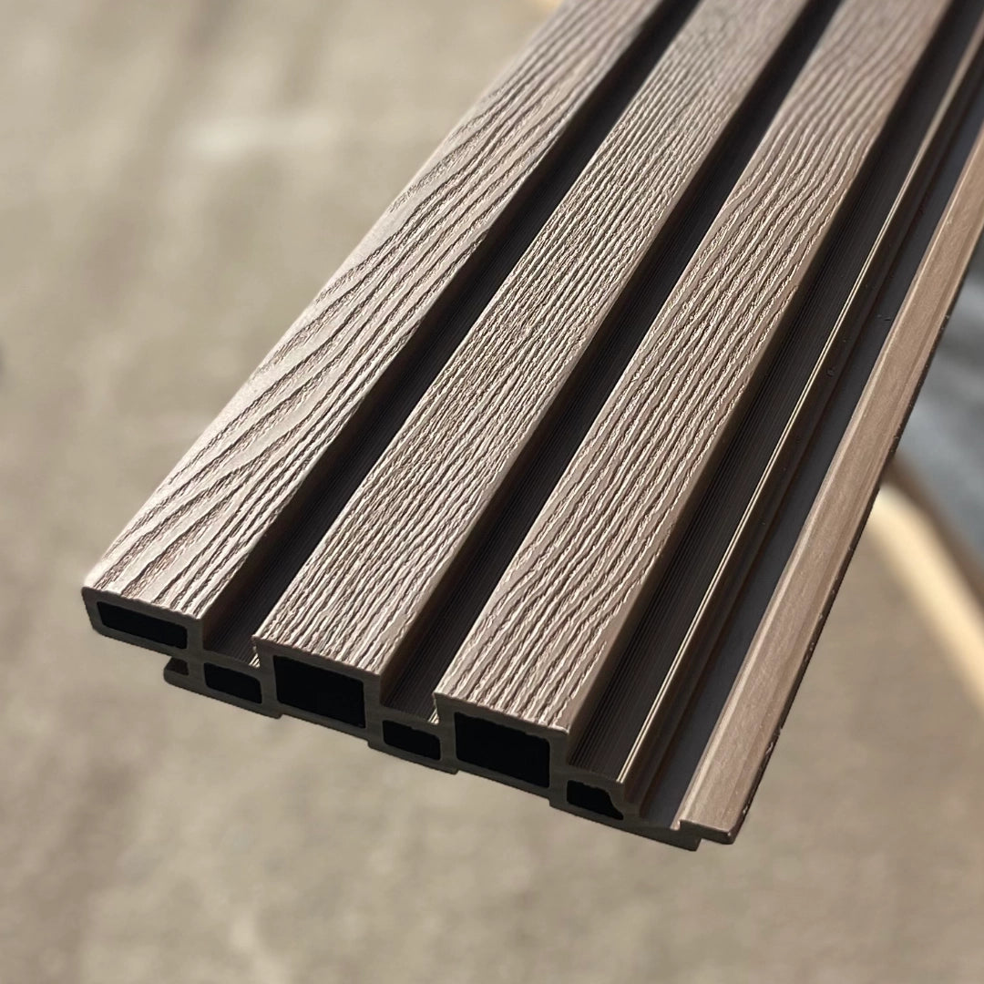 Teak Co-Extrusion Composite Cladding Close