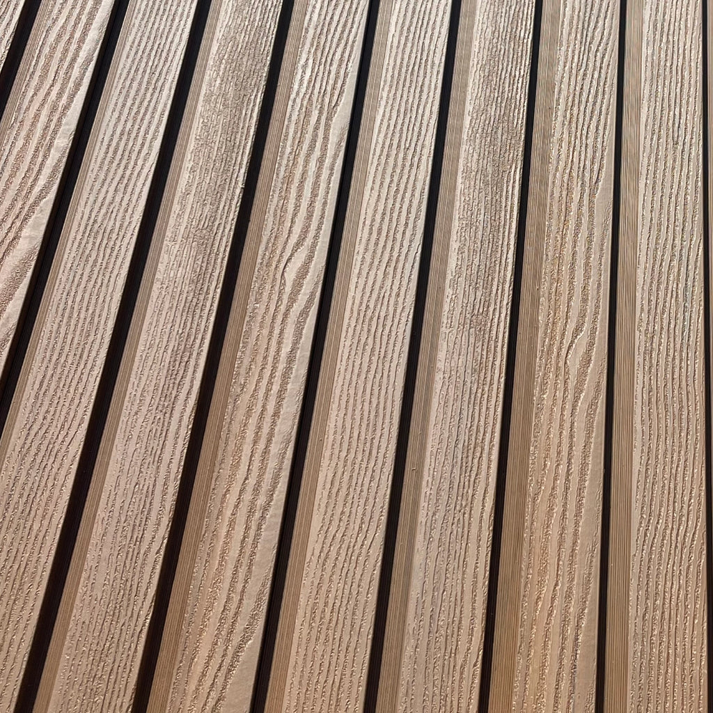 Teak Co-Extrusion Composite Cladding Close Up Of Pattern