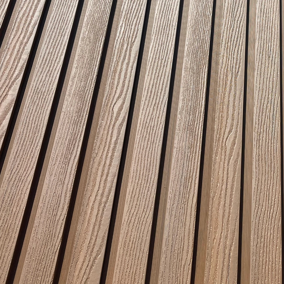 Teak Co-Extrusion Composite Cladding Close Up Of Pattern