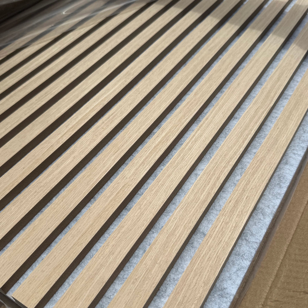 Oak Acoustic Wall Panel With Grey Felt 2400x600mm