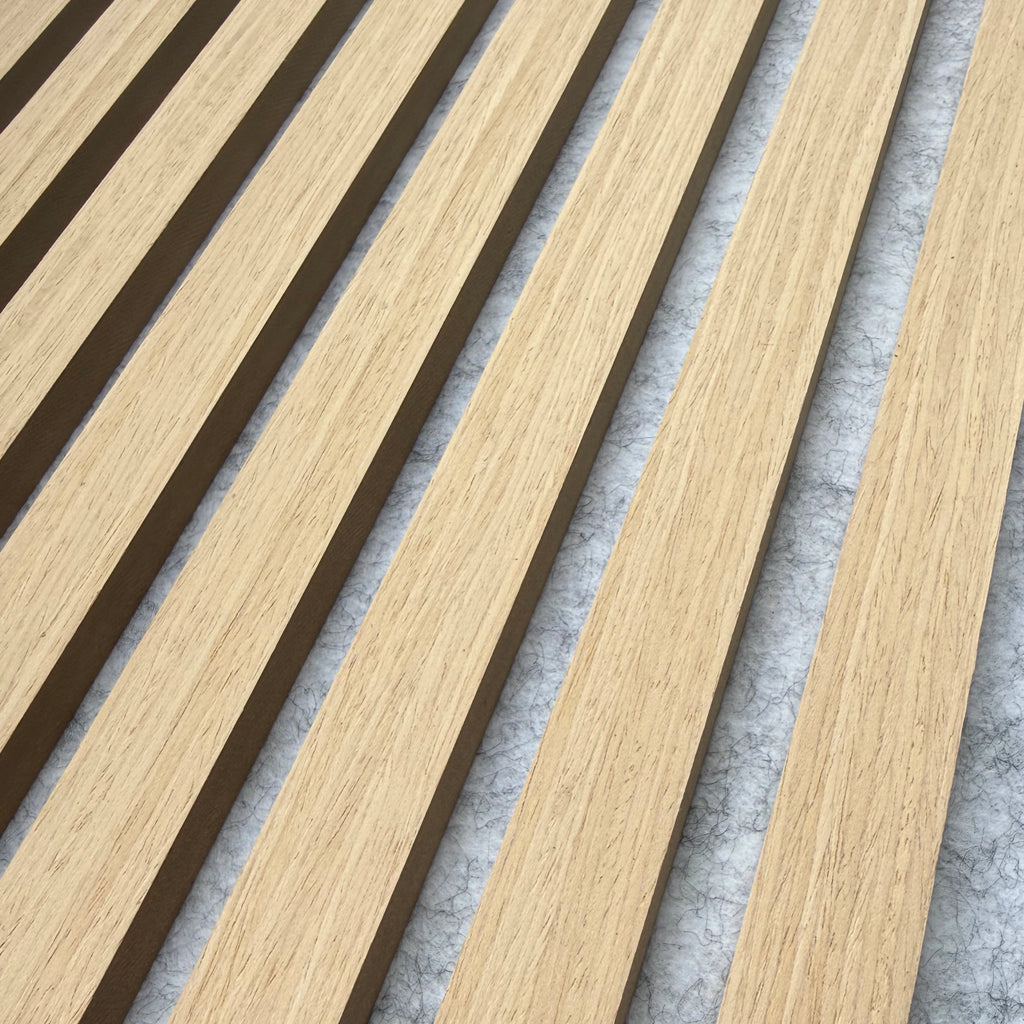 Oak Acoustic Wall Panel With Grey Felt 2400x600mm