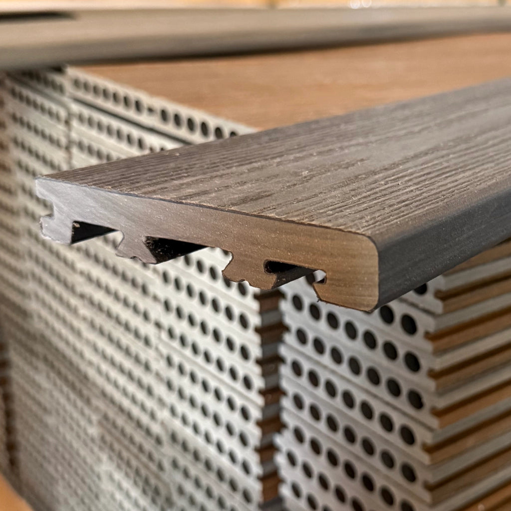Charcoal Premium Dual-Capped Composite Bullnose Edge Board 3660mm Close