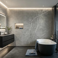 Carrara Mercury SPC wall panels in a modern interior bathroom