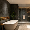 Luxor dark matt spc wall panels in a modern bathroom