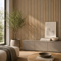 Oak Acoustic Wall Panel With Grey Felt 2400x600mm