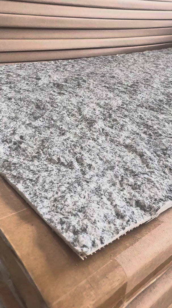 Grey Rough Granite Flexistone Veneer Panel Close Up Video