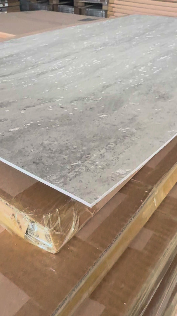 Grey Travertine Flexistone Veneer Panel Close Up Video