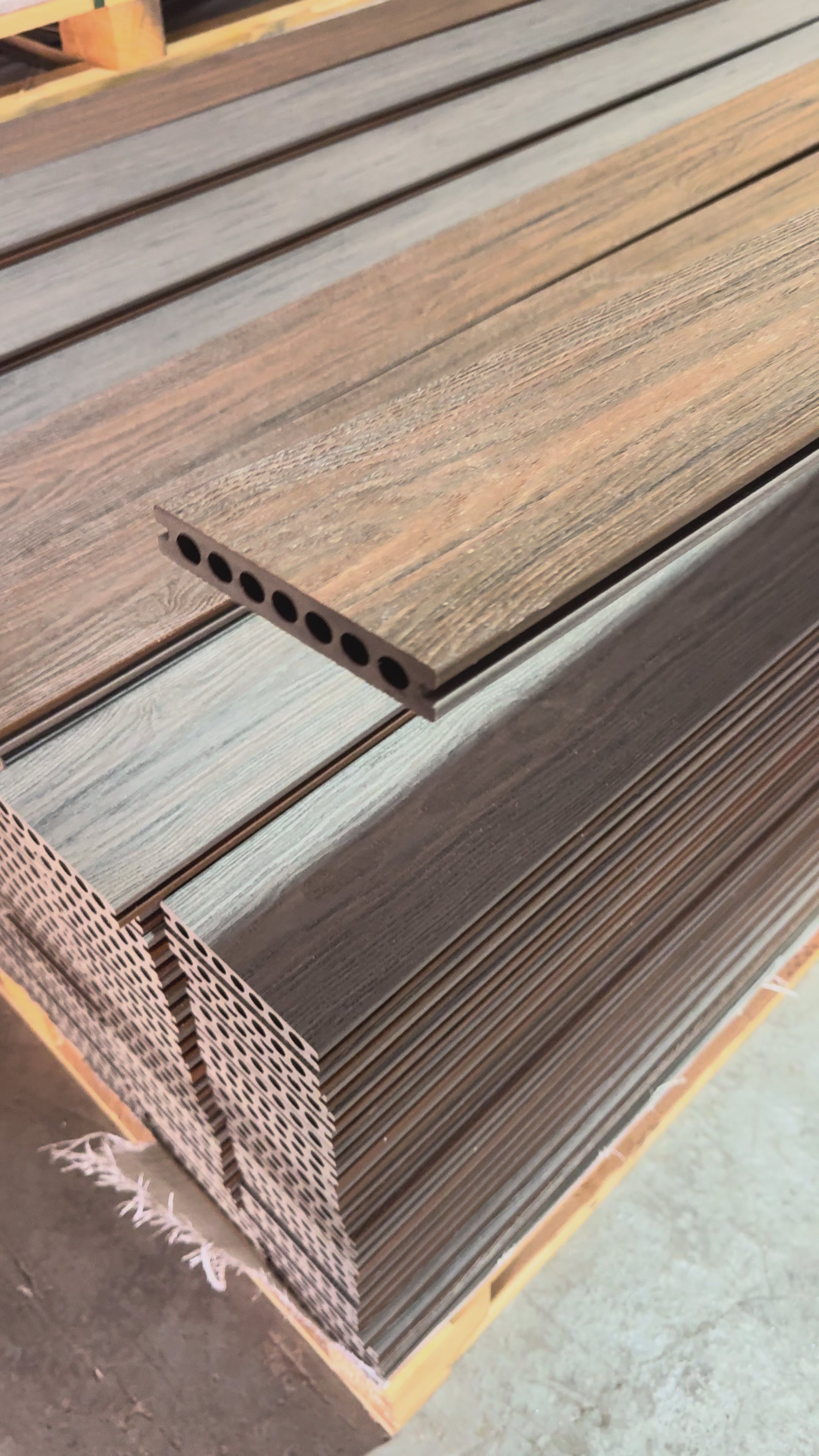 elm / jade premium dual-capped composite decking video showing both sides